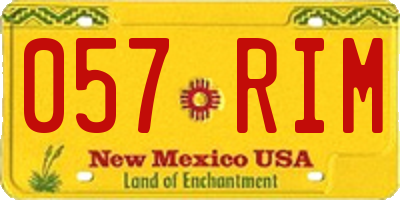 NM license plate 057RIM