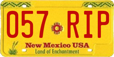 NM license plate 057RIP