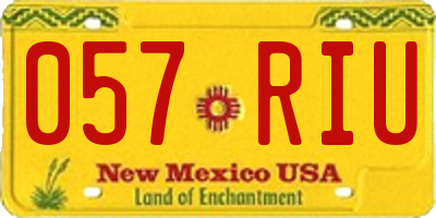 NM license plate 057RIU