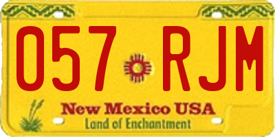 NM license plate 057RJM