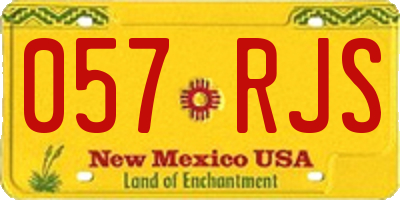 NM license plate 057RJS