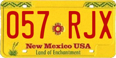 NM license plate 057RJX