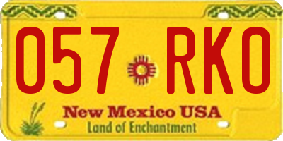 NM license plate 057RKO