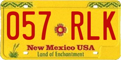 NM license plate 057RLK