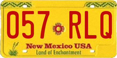 NM license plate 057RLQ