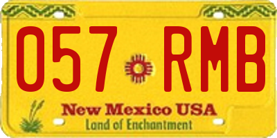 NM license plate 057RMB