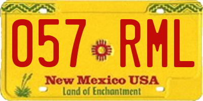 NM license plate 057RML