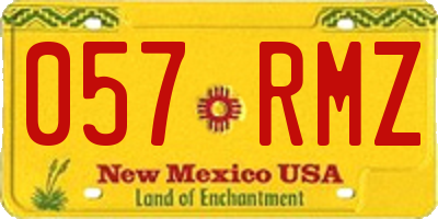 NM license plate 057RMZ