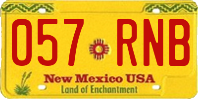 NM license plate 057RNB
