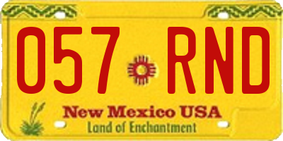 NM license plate 057RND