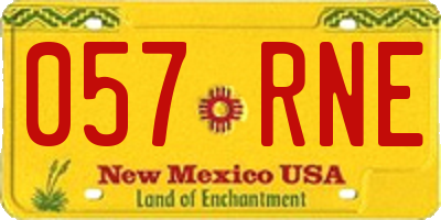 NM license plate 057RNE