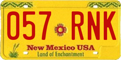 NM license plate 057RNK