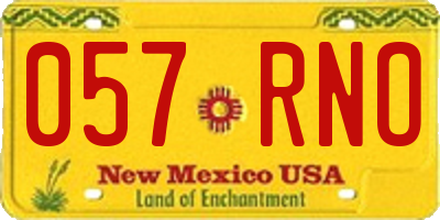 NM license plate 057RNO