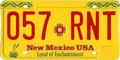 NM license plate 057RNT