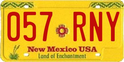 NM license plate 057RNY