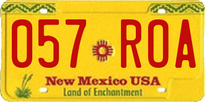 NM license plate 057ROA