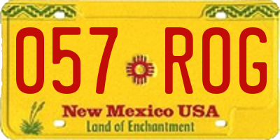 NM license plate 057ROG