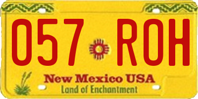 NM license plate 057ROH