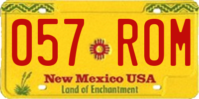 NM license plate 057ROM