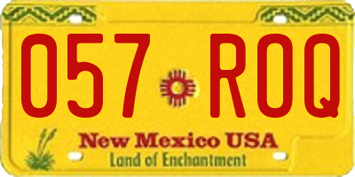 NM license plate 057ROQ
