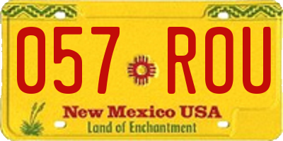 NM license plate 057ROU