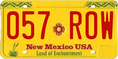 NM license plate 057ROW