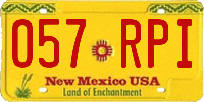 NM license plate 057RPI
