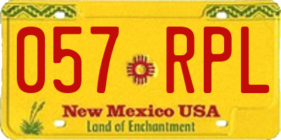 NM license plate 057RPL