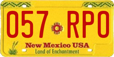 NM license plate 057RPO