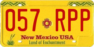 NM license plate 057RPP