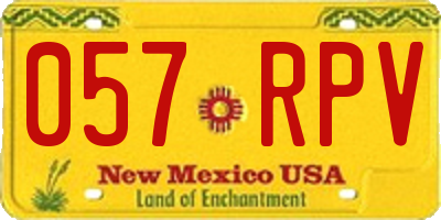 NM license plate 057RPV