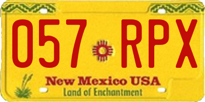 NM license plate 057RPX