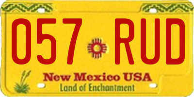 NM license plate 057RUD