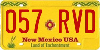 NM license plate 057RVD