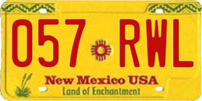 NM license plate 057RWL
