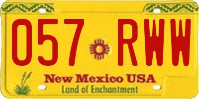 NM license plate 057RWW