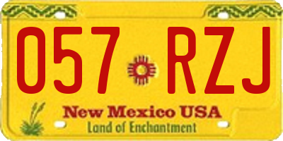 NM license plate 057RZJ