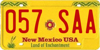 NM license plate 057SAA