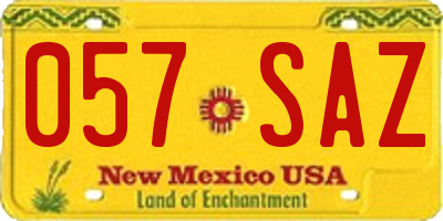 NM license plate 057SAZ