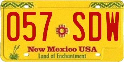 NM license plate 057SDW