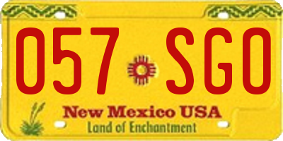 NM license plate 057SGO