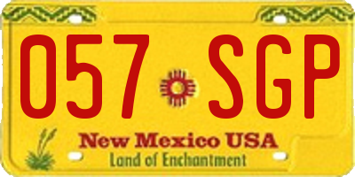 NM license plate 057SGP