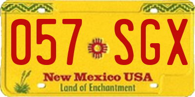 NM license plate 057SGX