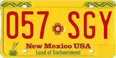 NM license plate 057SGY
