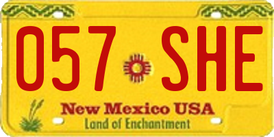 NM license plate 057SHE