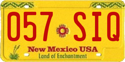NM license plate 057SIQ