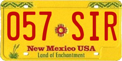 NM license plate 057SIR