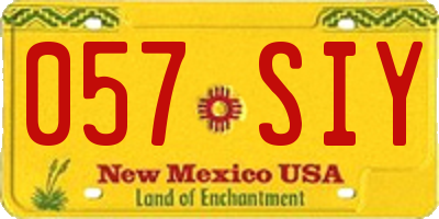 NM license plate 057SIY