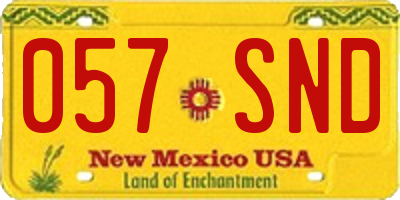 NM license plate 057SND