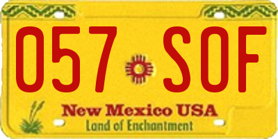 NM license plate 057SOF